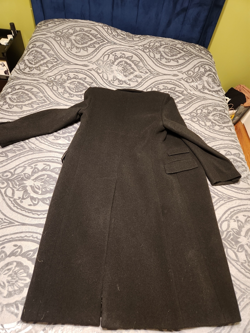 Polo by Ralph Lauren Black Double-Breasted Wool Trench Coat - Picture 8 of 9